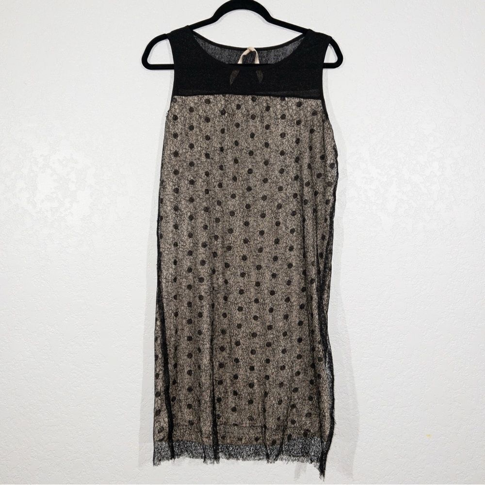 Hem & Thread Black Polka‎ Dot Shift Dress Size Large